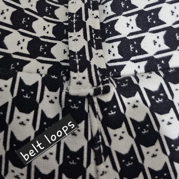 Betabrand Catstooth Dress Pant Yoga Pants L Short Petite NWOT Black White Cat - Picture 12 of 16